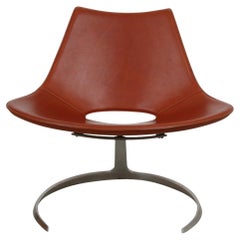 Fabricius and Kastholm Scimitar Lounge Chair in Cognac Leather