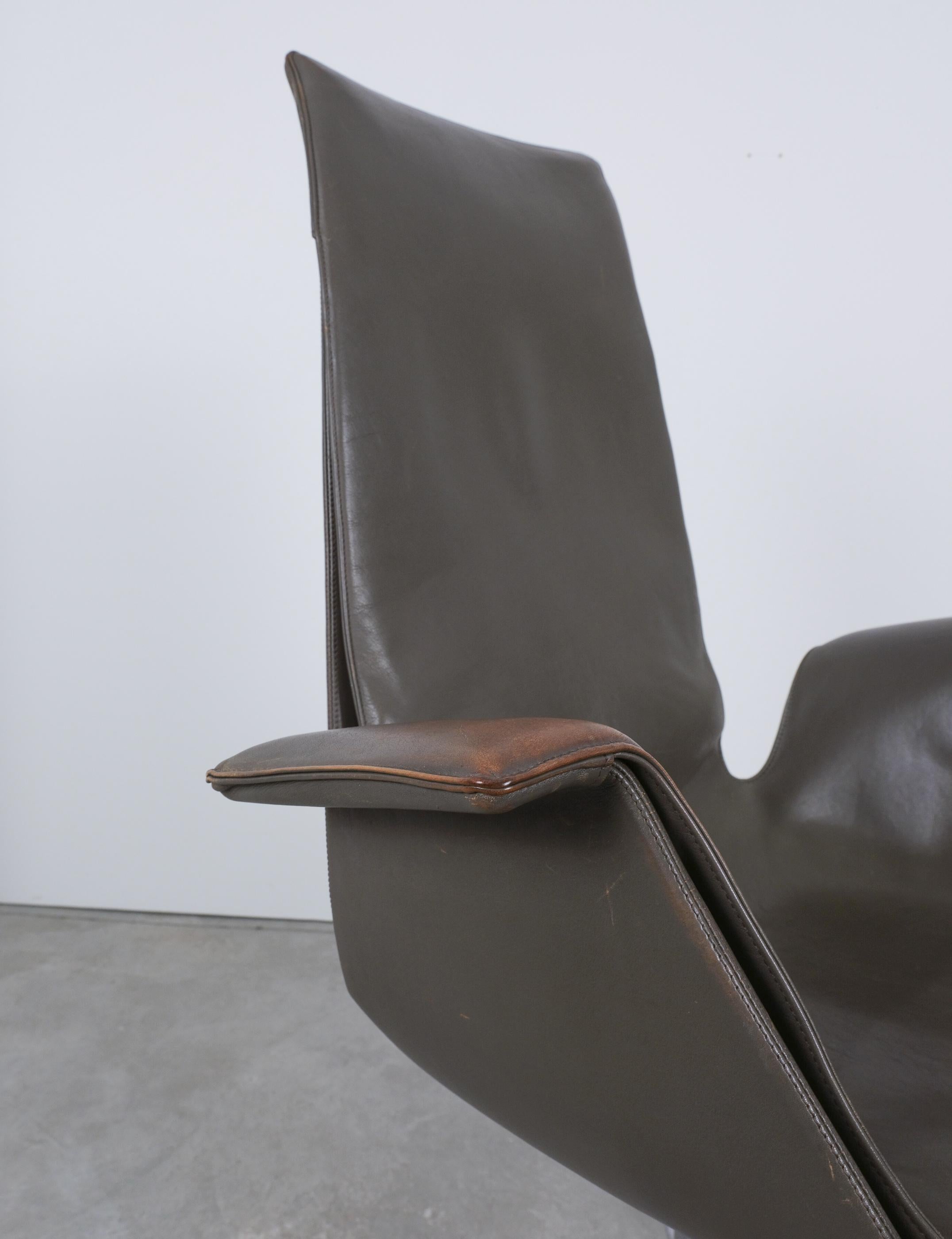 Fabricius und Kastholm Tarmac Schreibtischstuhl mit hoher Rückenlehne und Drehfuß FK 6725, 1964 im Zustand „Gut“ im Angebot in Vienna, AT