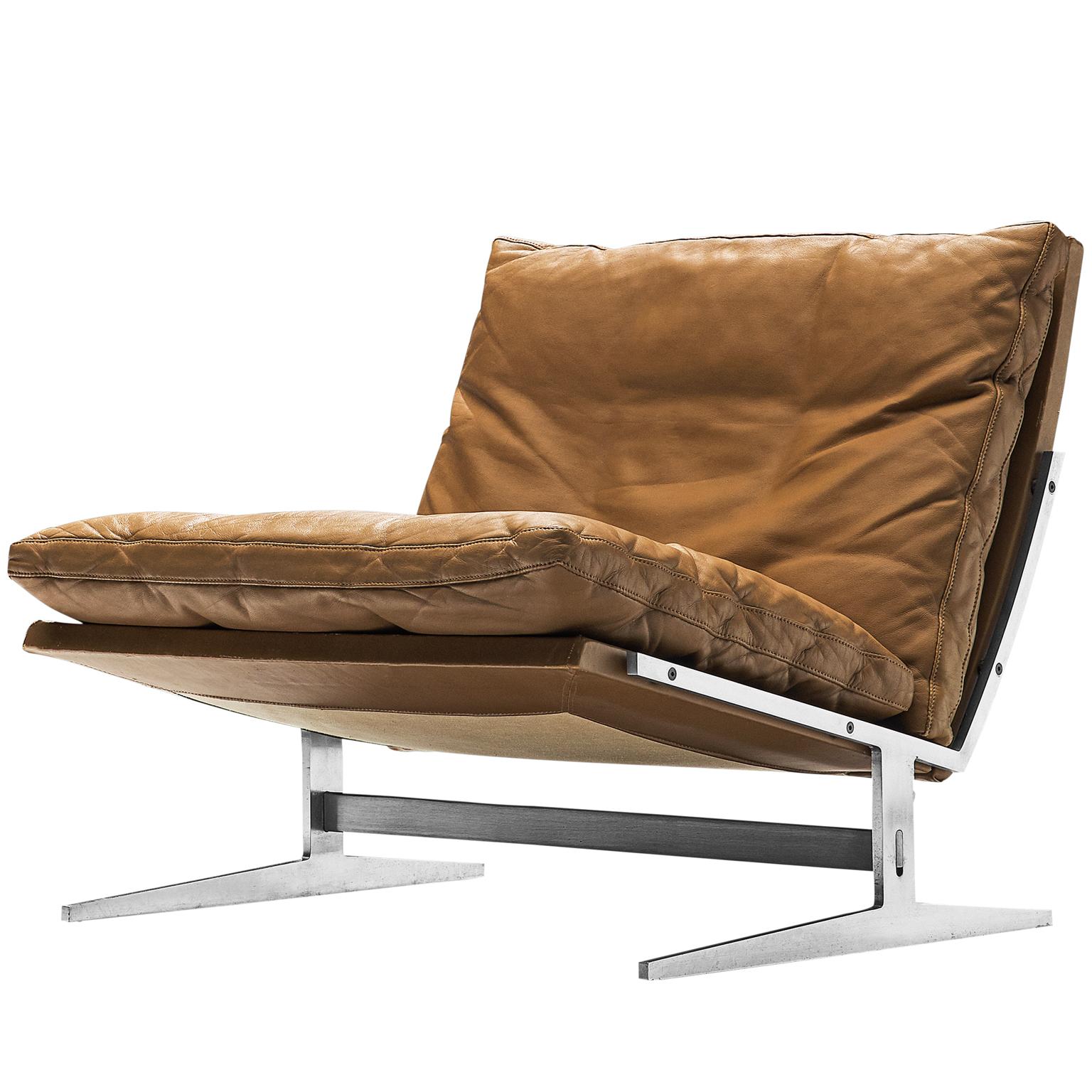 Fabricius & Kastholm Brown Leather Slipper Chair