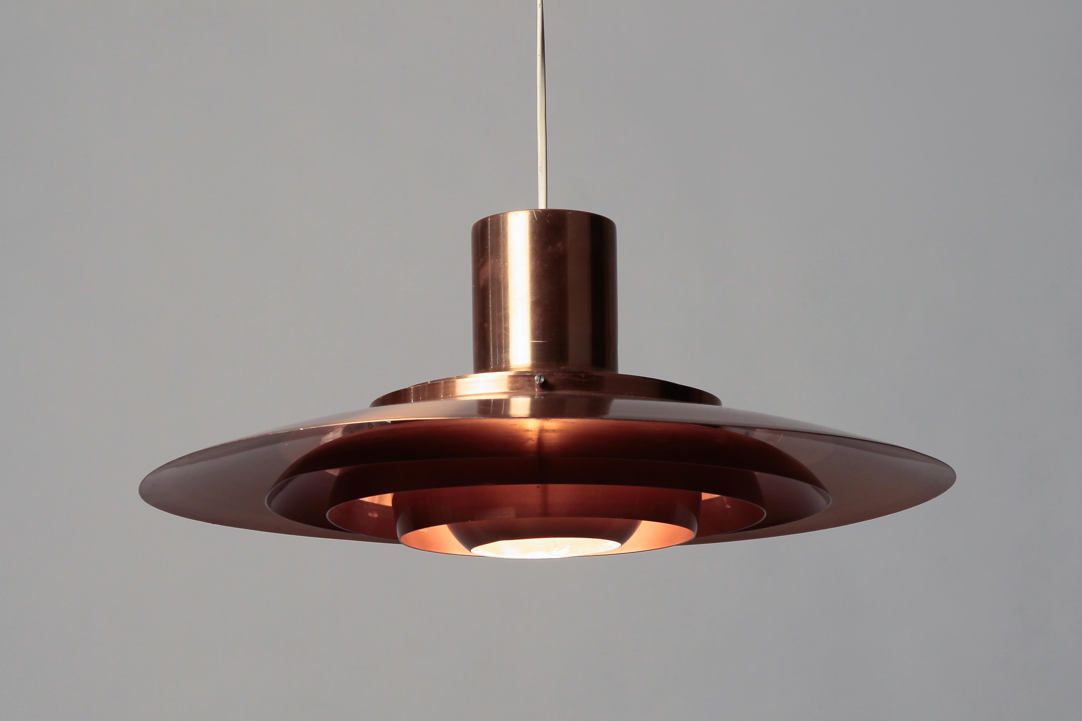 Mid-Century Modern Fabricius & Kastholm Ceiling Lamp Copper P 376 For Sale