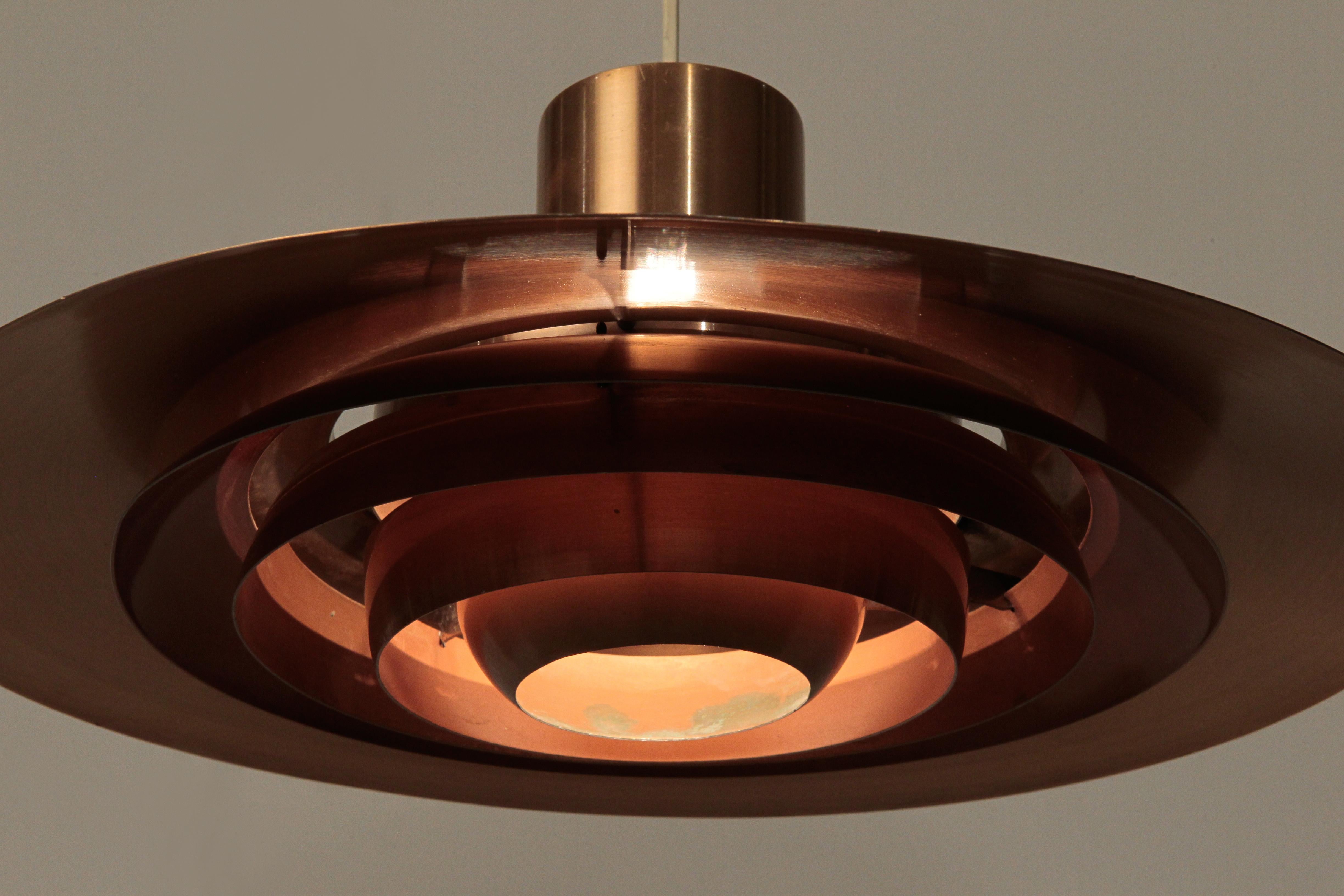 Mid-20th Century Fabricius & Kastholm Ceiling Lamp Copper P 376 For Sale