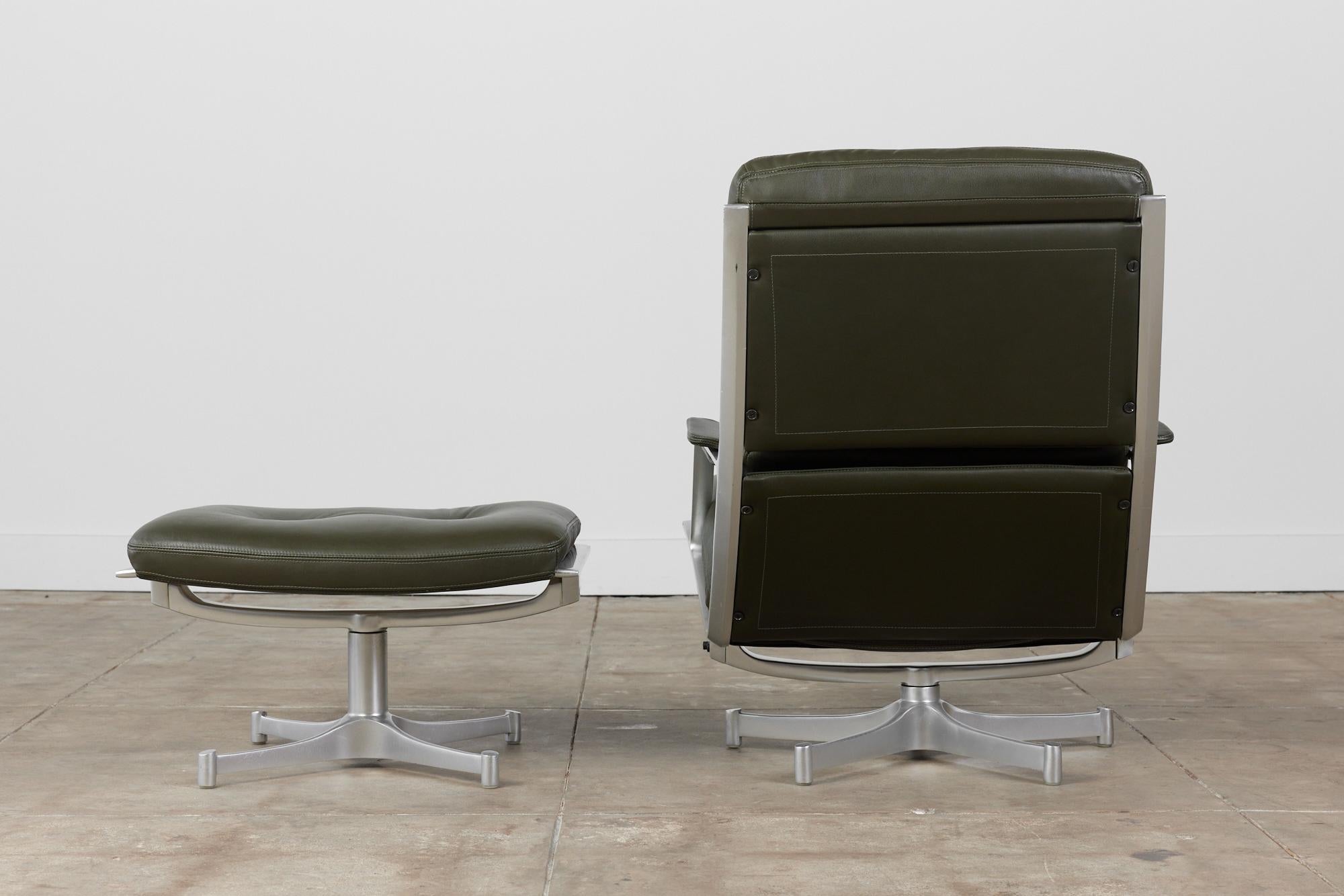 Leather Fabricius & Kastholm FK 85 Lounge Chair and Ottoman for Kill International For Sale