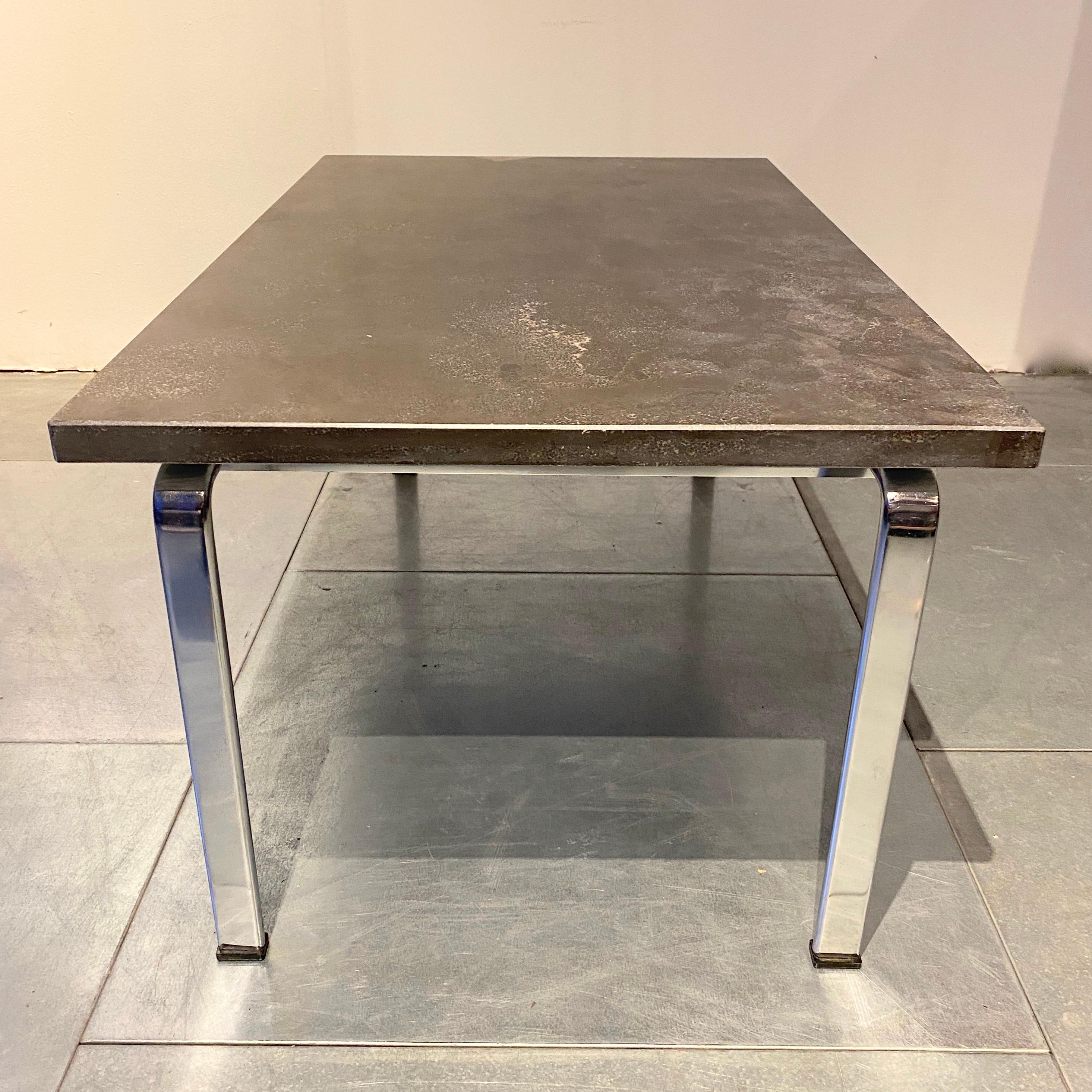 Fabricius & Kastholm FK 90 table for Kill International - 1960
stone and iron chrome feet.