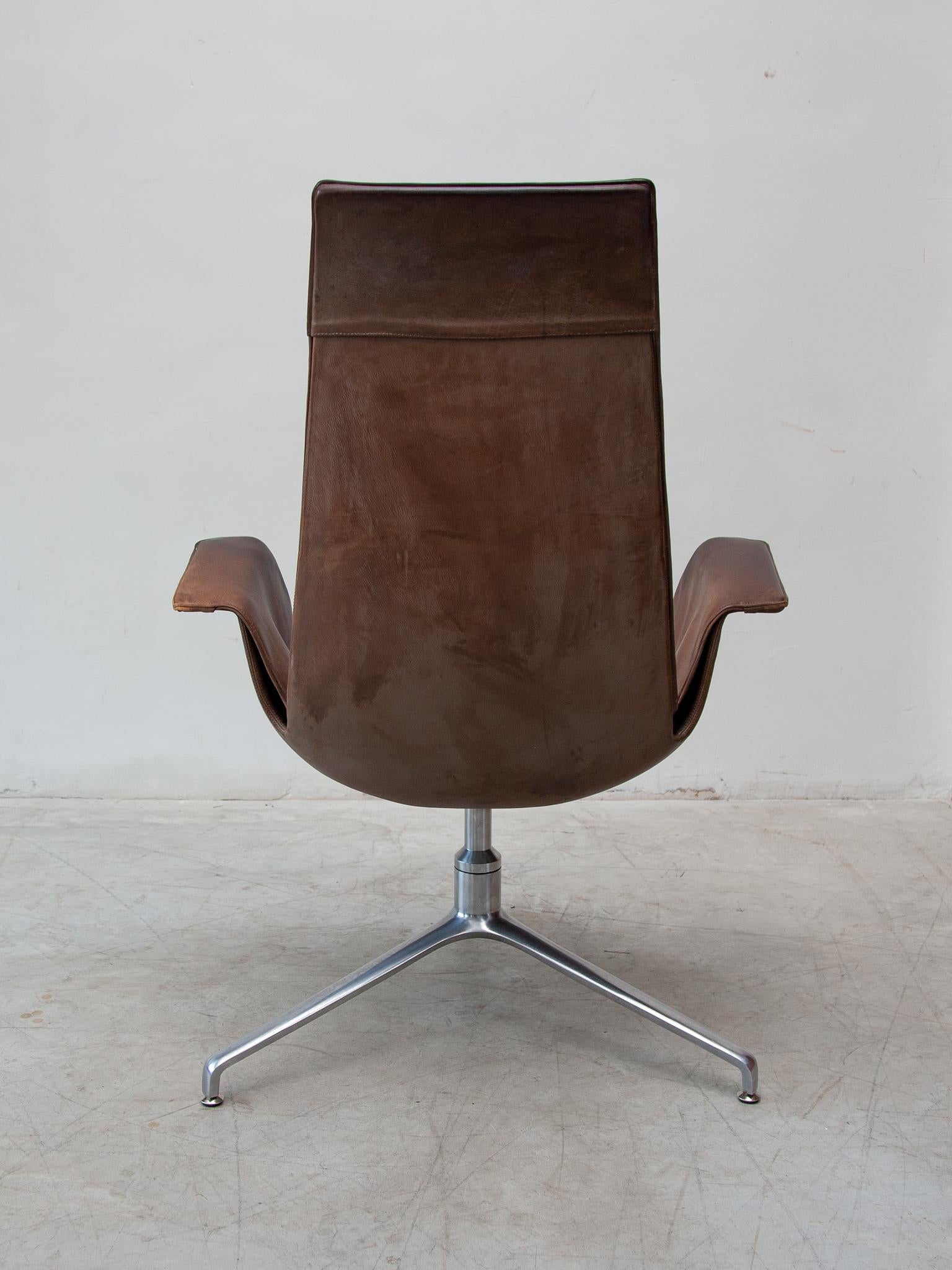 Fabricius & Kastholm FK6725 Desk, Lounge Chair in Brown Leather, Kill For Sale 4