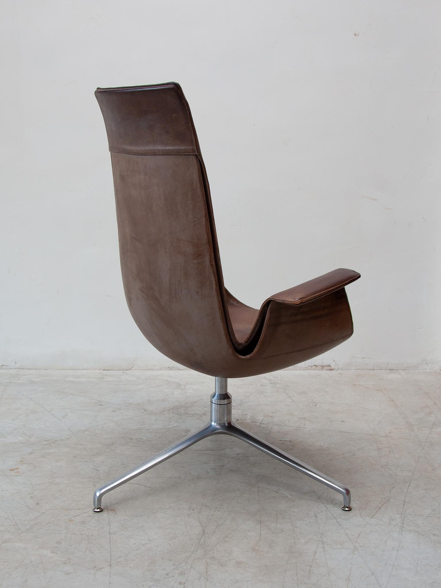 Fabricius & Kastholm FK6725 Desk, Lounge Chair in Brown Leather, Kill For Sale 5