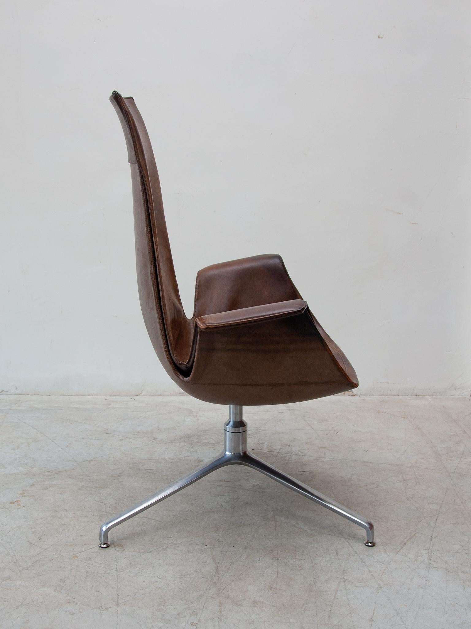 Fabricius & Kastholm FK6725 Desk, Lounge Chair in Brown Leather, Kill 6