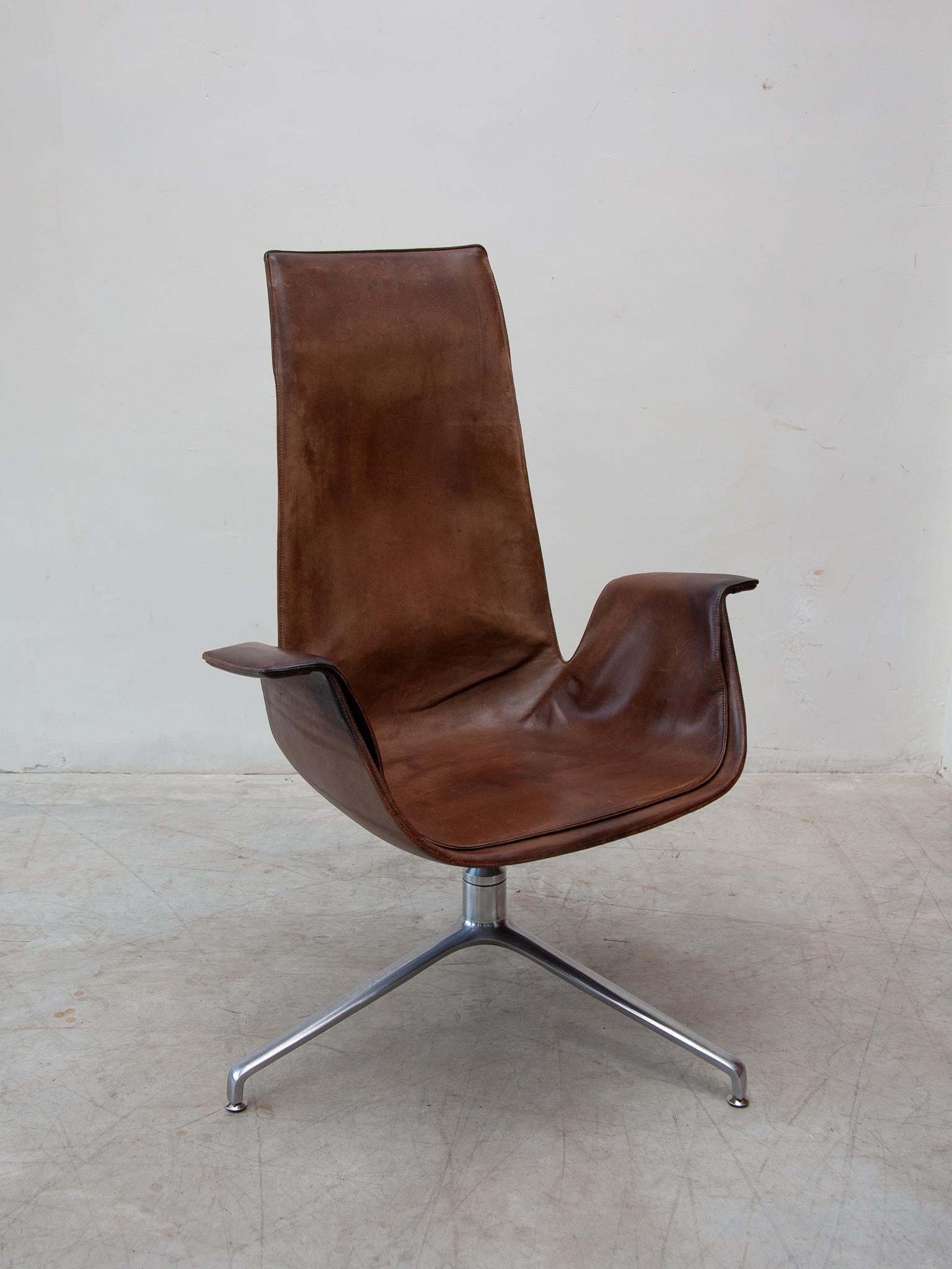 Fabricius & Kastholm FK6725 Desk, Lounge Chair in Brown Leather, Kill 8