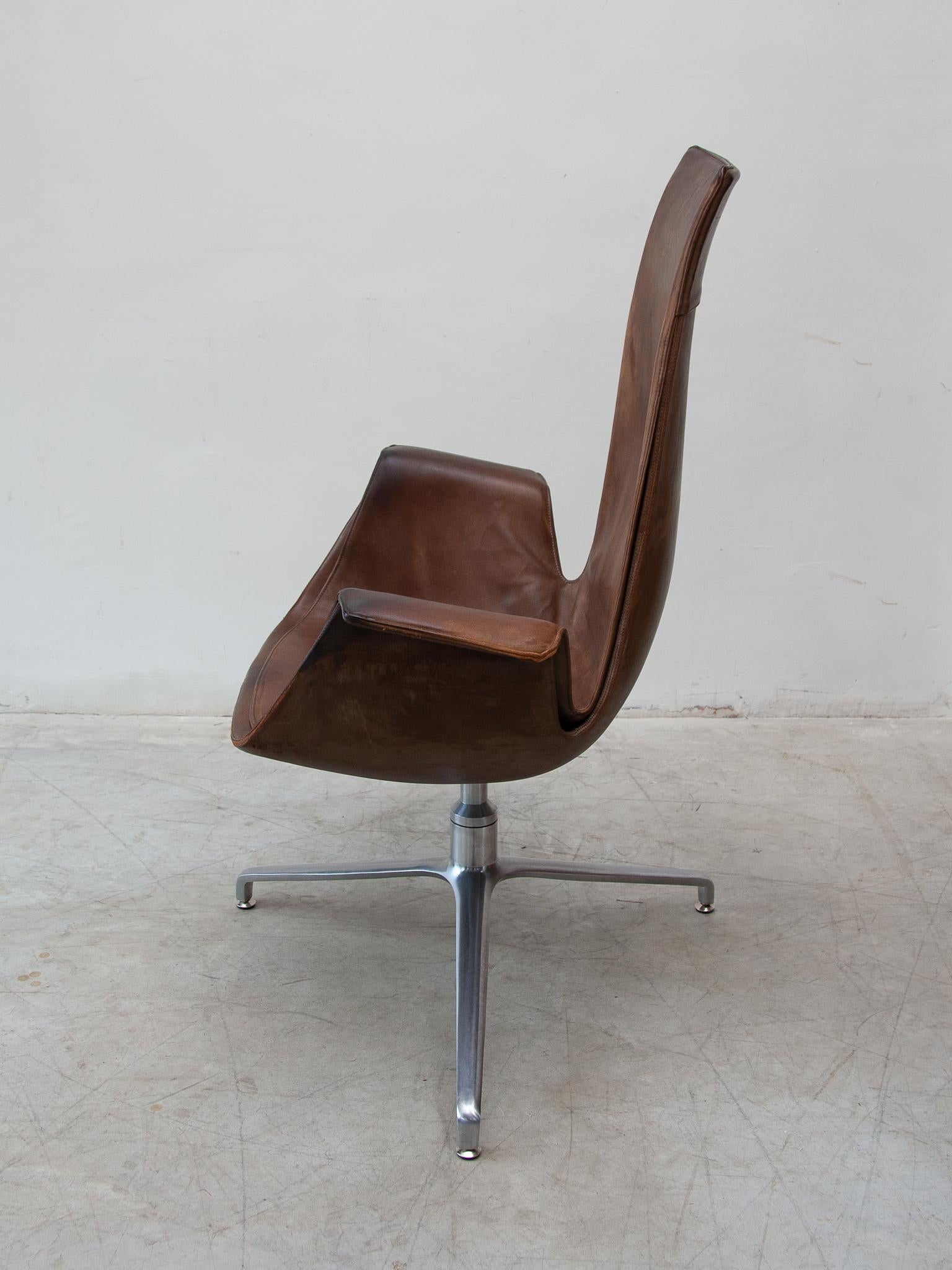 Mid-20th Century Fabricius & Kastholm FK6725 Desk, Lounge Chair in Brown Leather, Kill For Sale