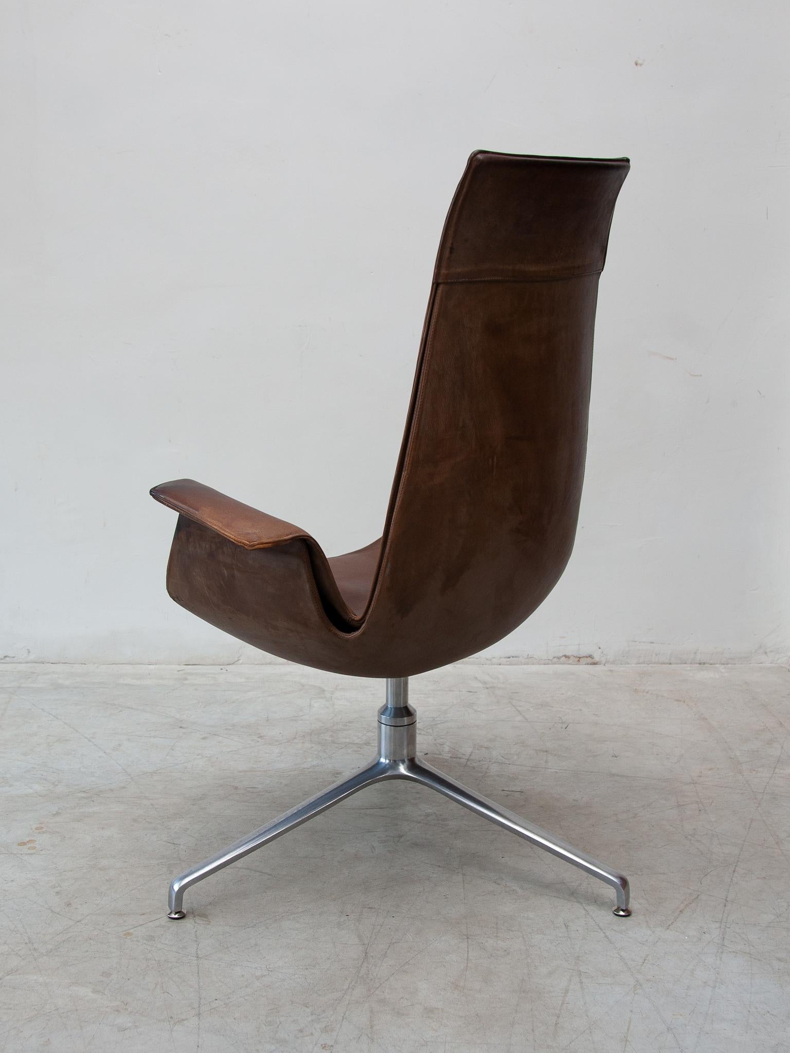 Fabricius & Kastholm FK6725 Desk, Lounge Chair in Brown Leather, Kill 2