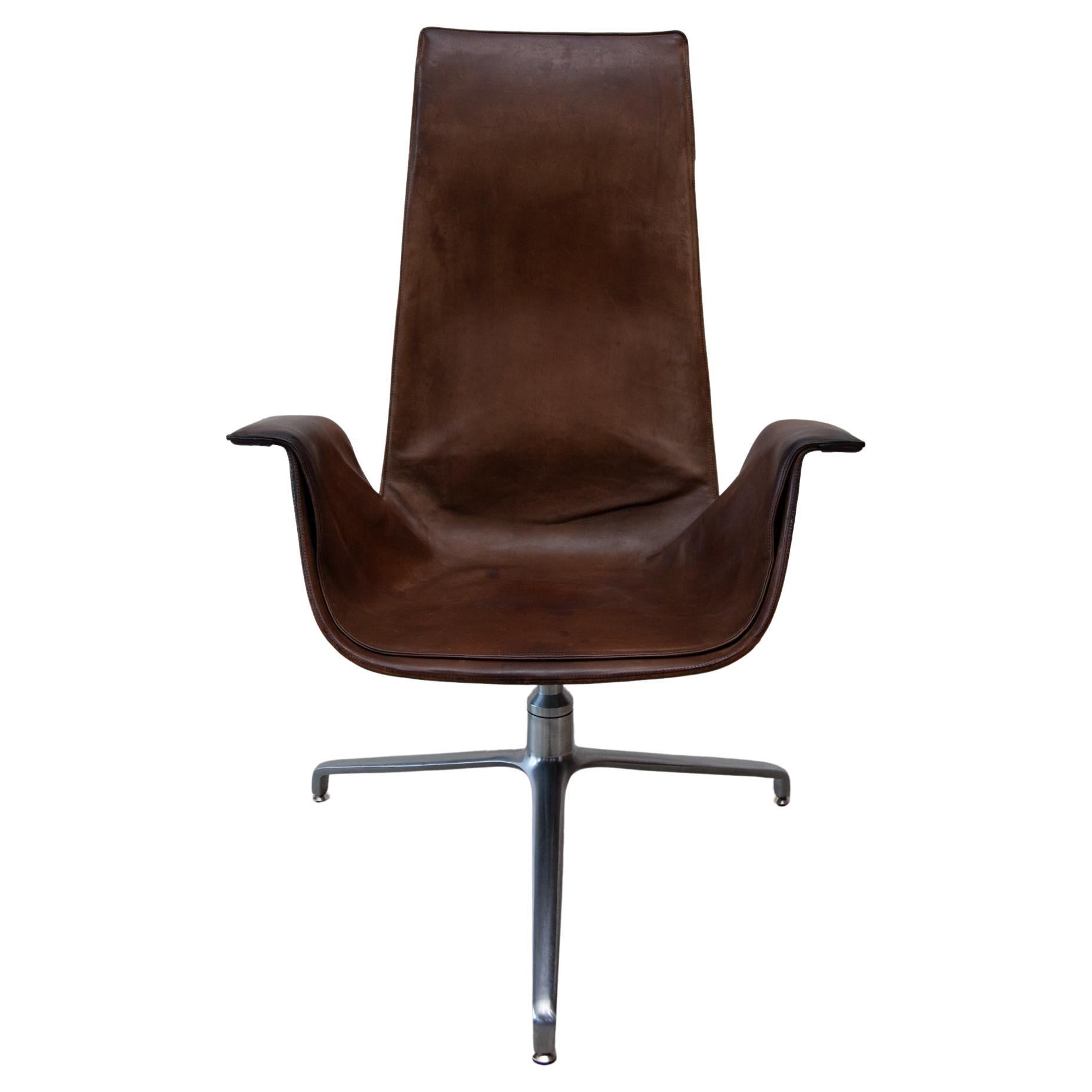 Fabricius & Kastholm FK6725 Desk, Lounge Chair in Brown Leather, Kill For Sale