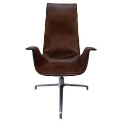 Fabricius & Kastholm FK6725 Desk, Lounge Chair in Brown Leather, Kill