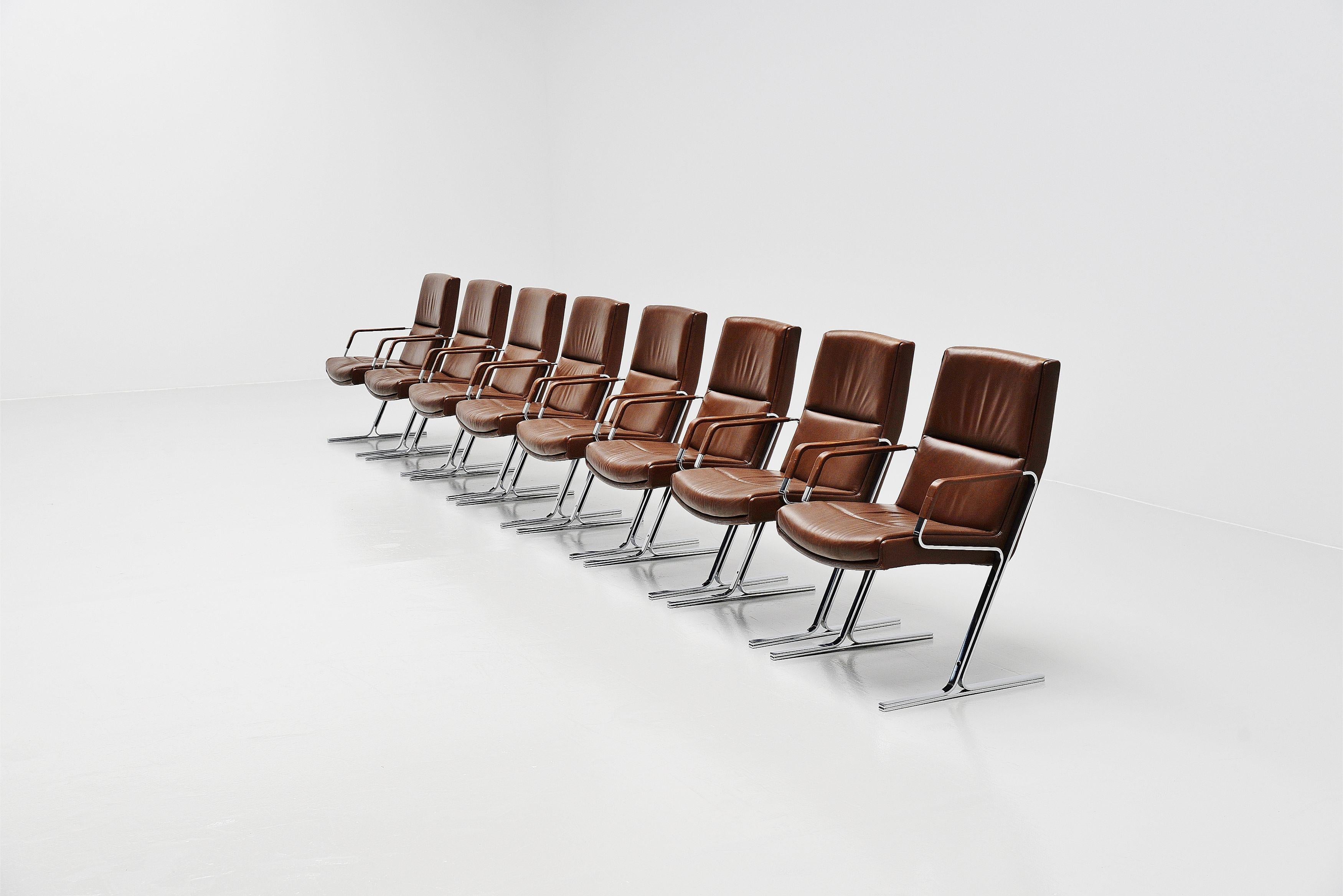 Scandinavian Modern Fabricius Kastholm FK711 Office Chairs Walter Knoll, Germany, 1971 For Sale