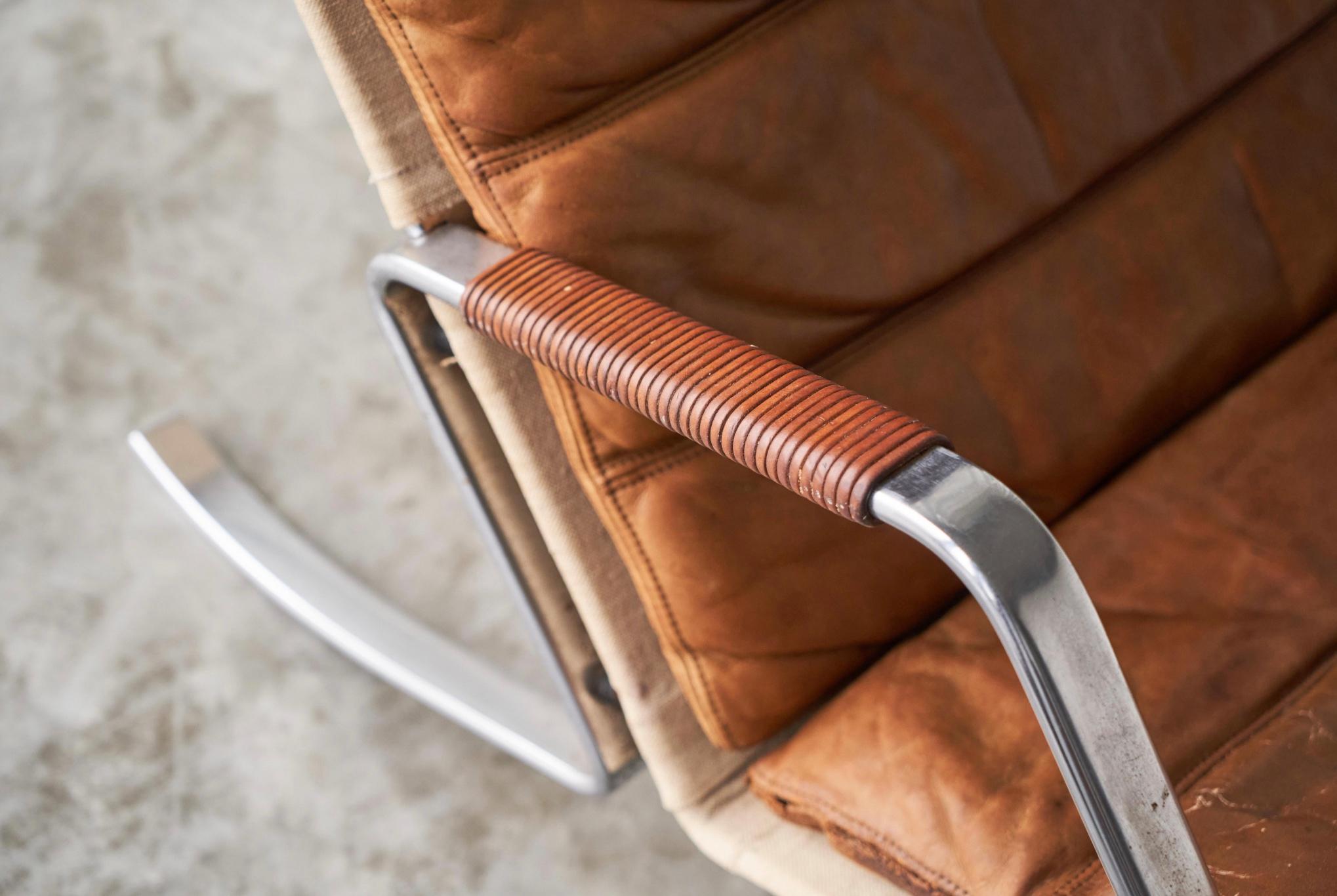 Fabricius & Kastholm FK87 Lounge Chair in Patinated Cognac Leather 1960s For Sale 7