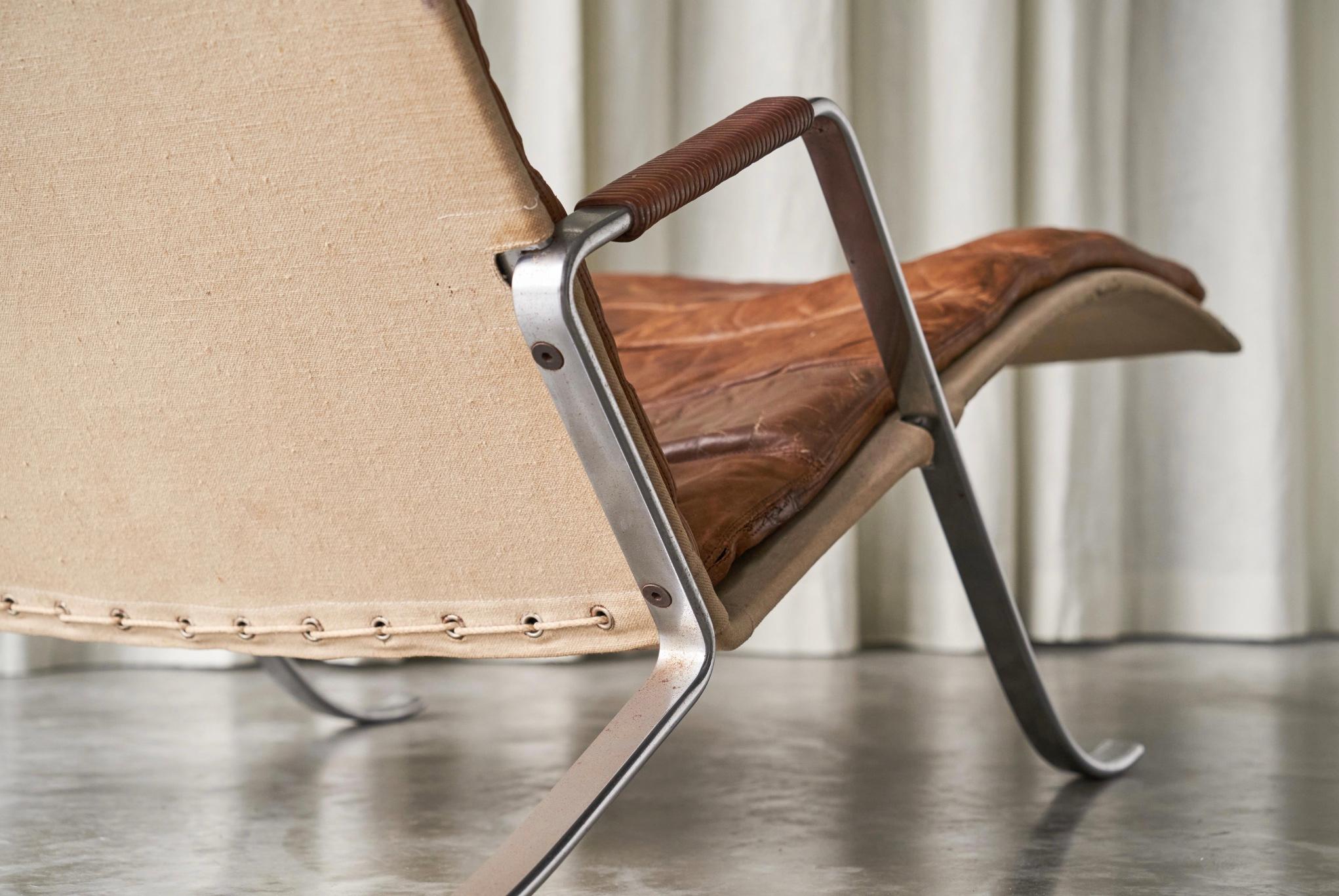 Fabricius & Kastholm FK87 Lounge Chair in Patinated Cognac Leather 1960s For Sale 8