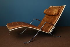 Fabricius & Kastholm FK87 Loungesessel aus patiniertem Cognacleder, 1960er Jahre