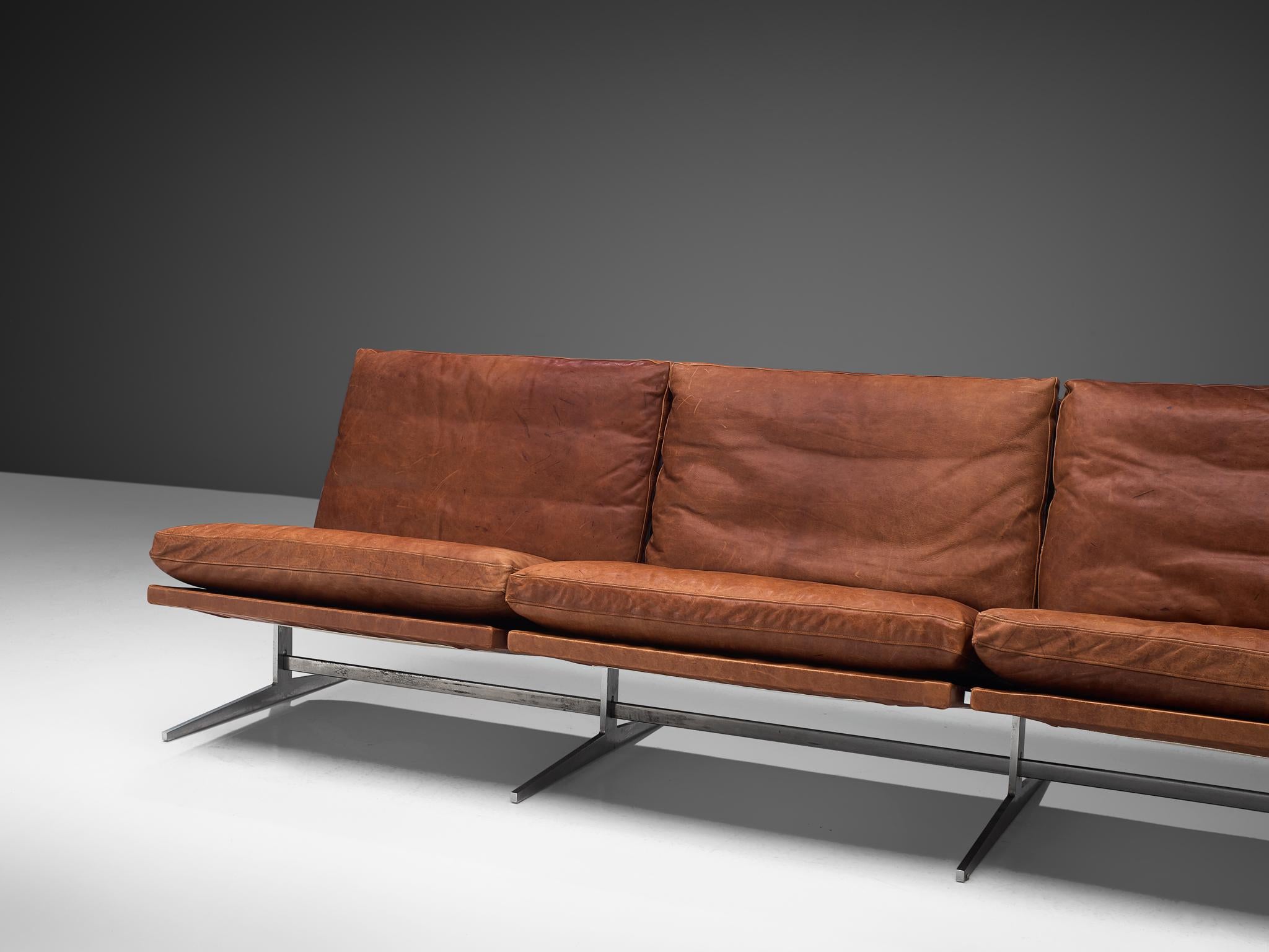 Danish Fabricius & Kastholm Large BO561 Sofa in Cognac Leather