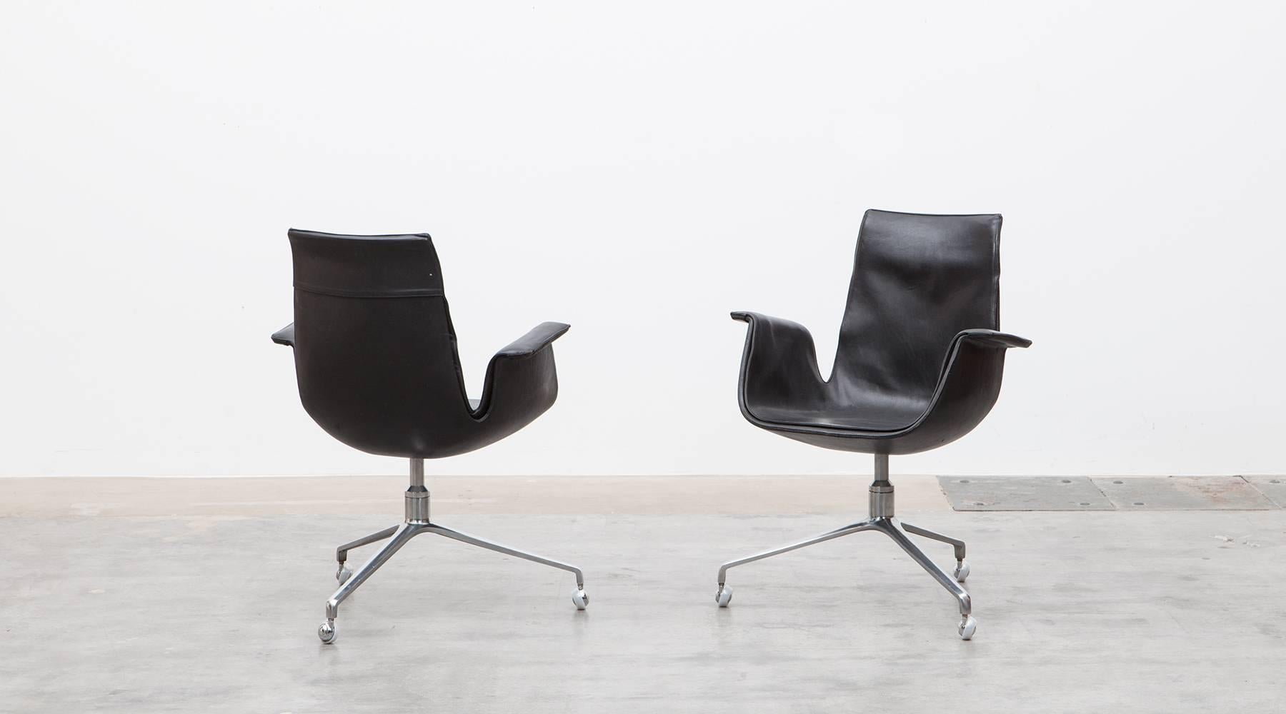 Fabricius/Kastholm Leather Swivel Chair 3
