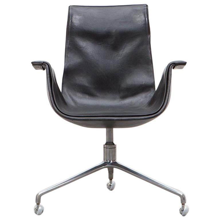 Fabricius/Kastholm Leather Swivel Chair