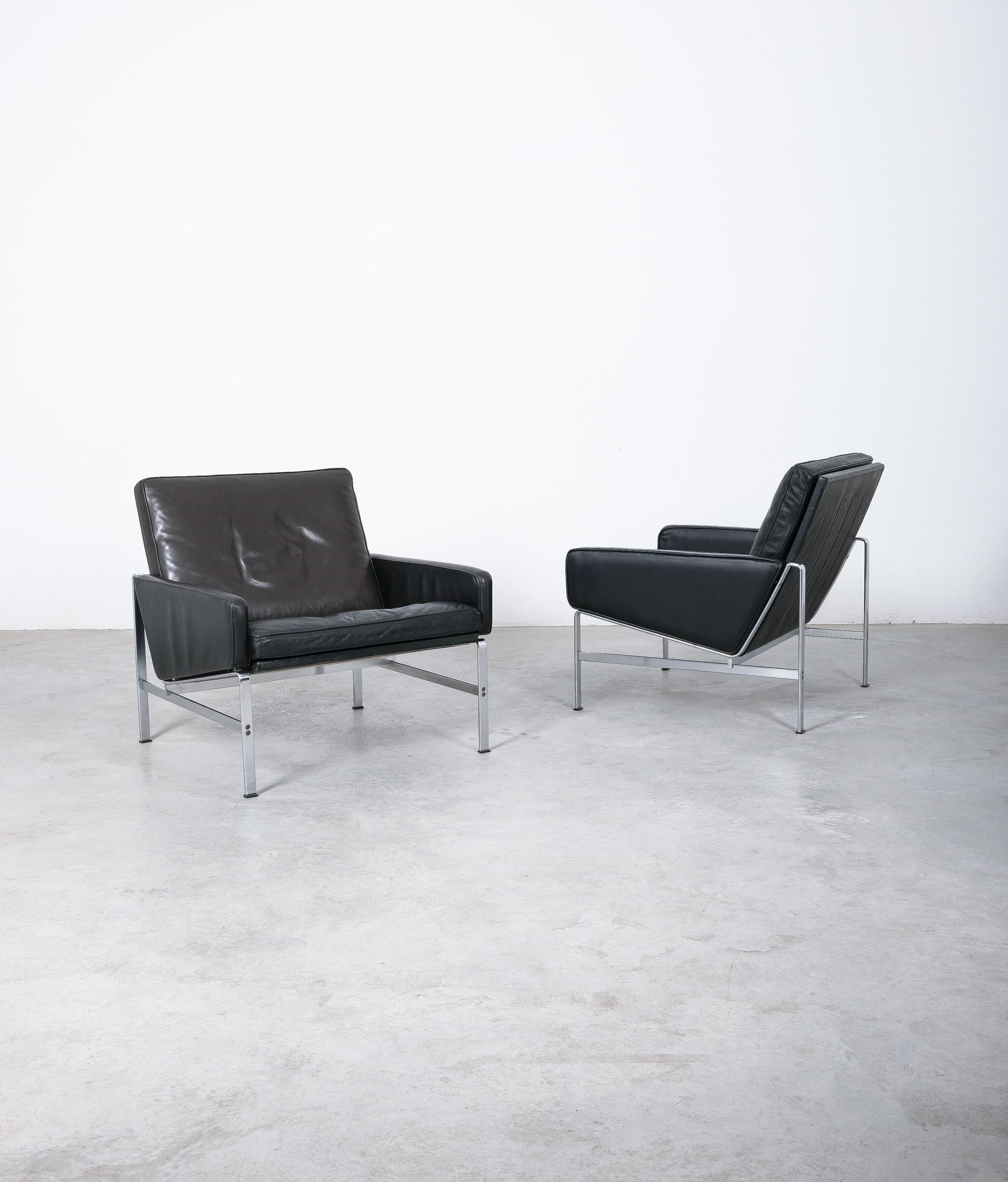 Fabricius & Kastholm Lounge Chairs FK 6720 Black Leather for Kill International In Good Condition In Vienna, AT