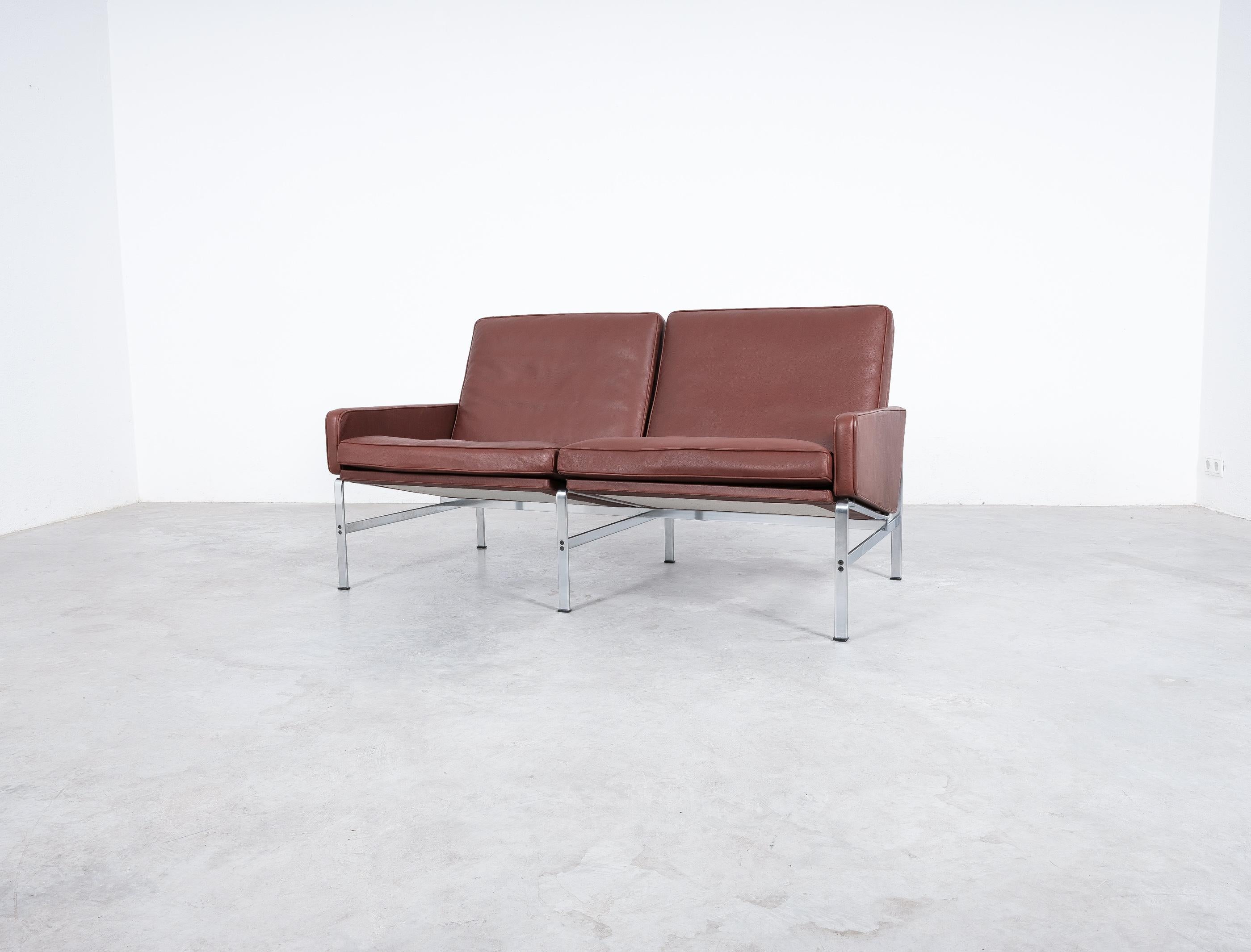 Fabricius & Kastholm Small Lounge Sofa FK 6720 Steel Leather Kill International For Sale 8