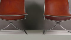 Fabricius & Kastholm, Pair of Skater Chairs in Original Cognac Leather, 1968