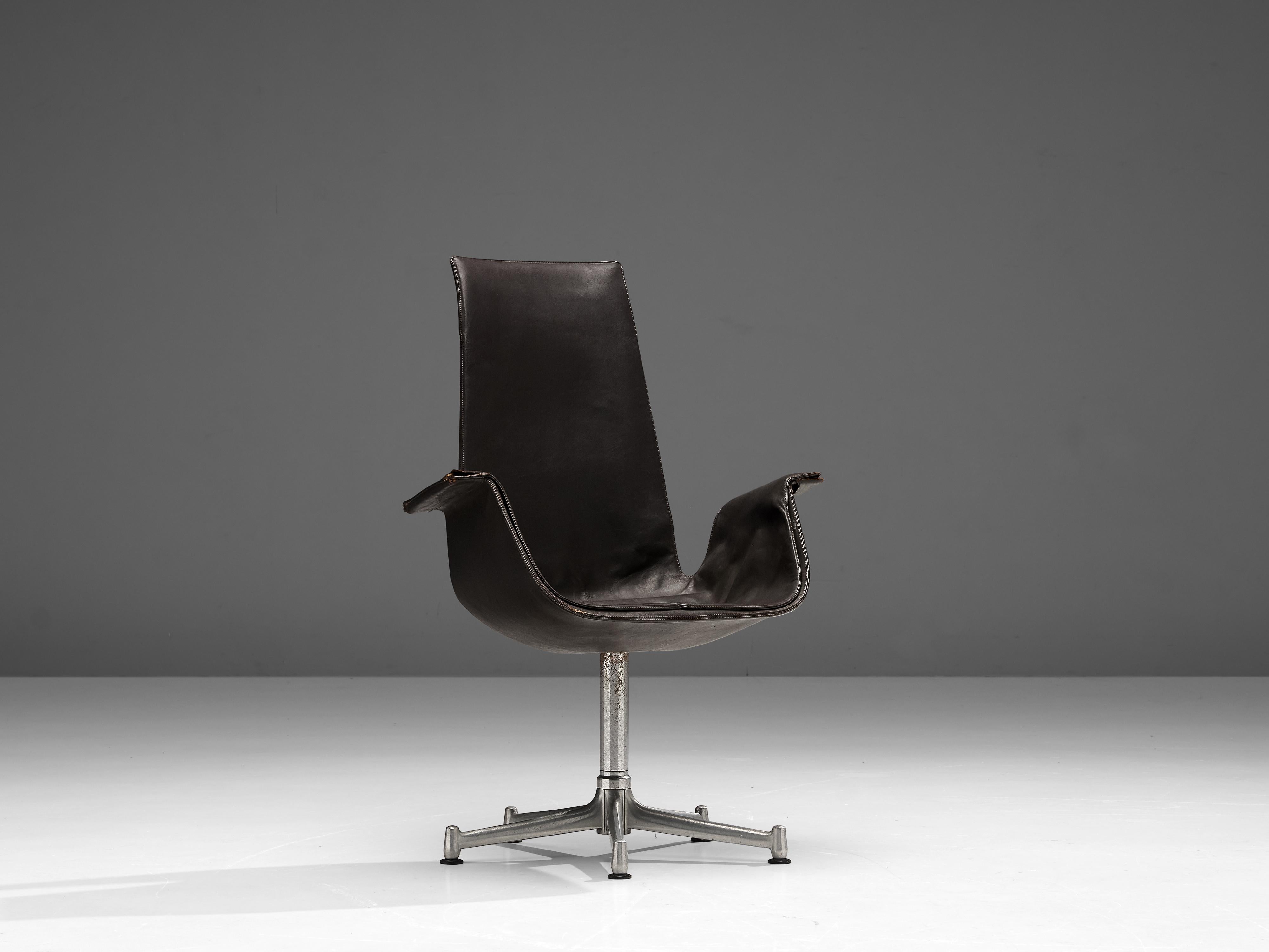 Fabricius & Kastholm Pair of Swivel Chairs Model 'FK 6725' in Black Leather In Good Condition In Waalwijk, NL