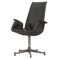 Fabricius & Kastholm Swivel Chair in Leather and Steel 