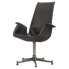 Fabricius & Kastholm Swivel Chair in Leather and Steel