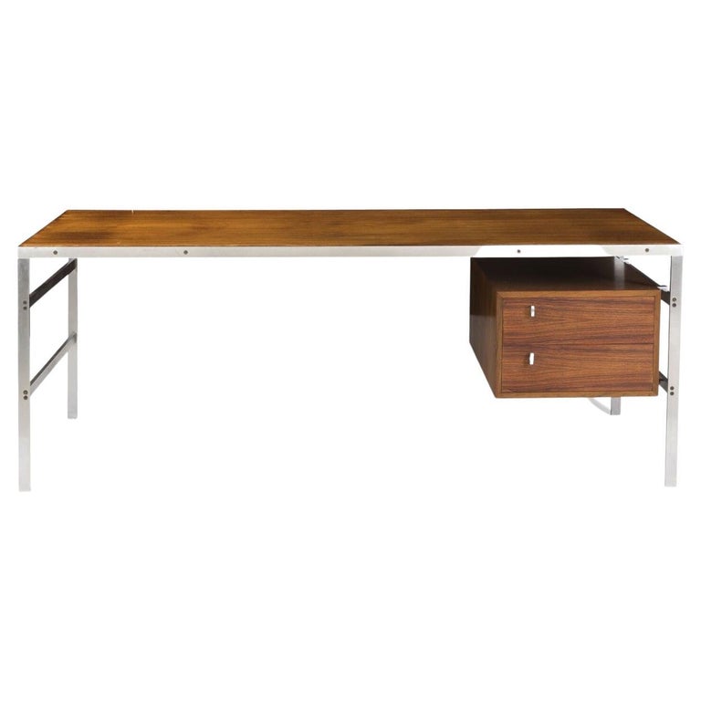 Fabricius and Kastholm rosewood and metal desk For Sale at 1stDibs
