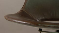 Fabricius & Kastholm, Scimitar Chairs, Original Choclate Brown Leather, 1962