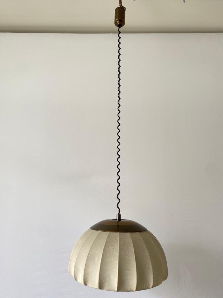 Mid-Century Modern Fabric&Metal Adjustable Counterweight Pendant Lamp by Cosack,  1970s, Germany For Sale