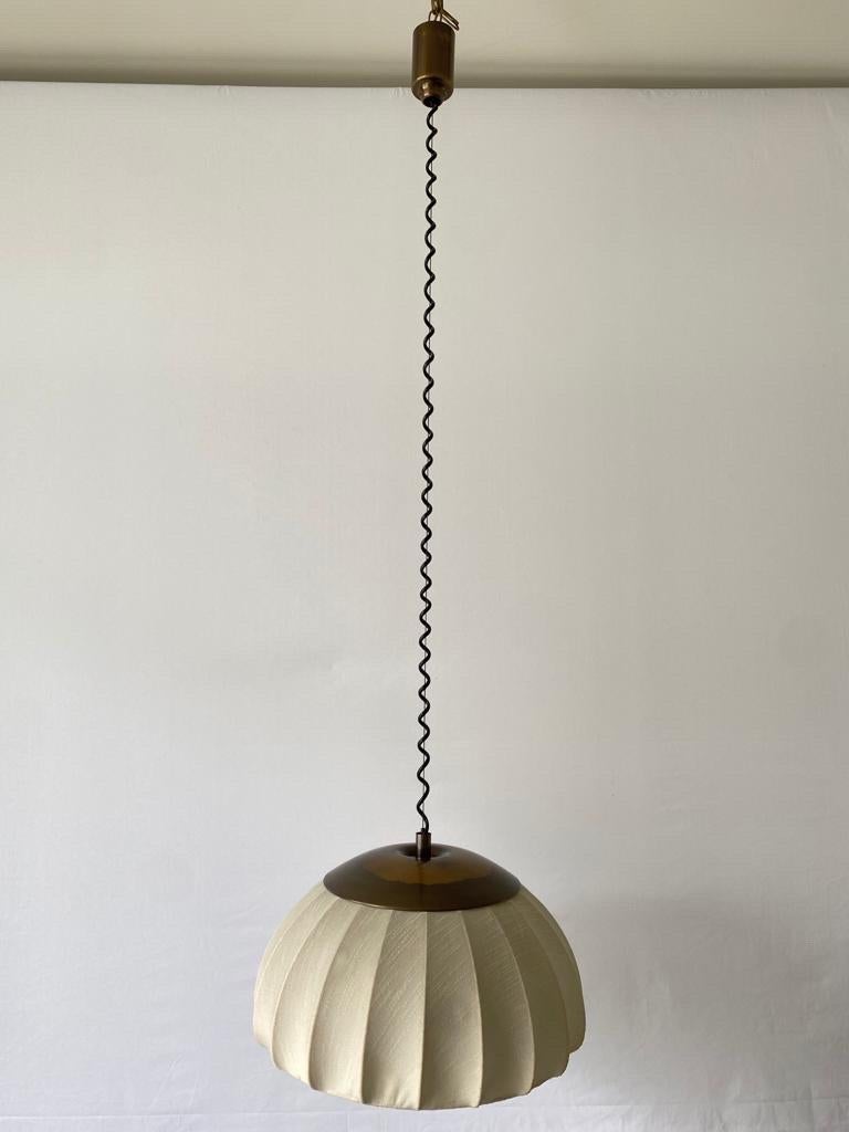 Fabric&Metal Adjustable Counterweight Pendant Lamp by Cosack,  1970s, Germany In Good Condition For Sale In Hagenbach, DE