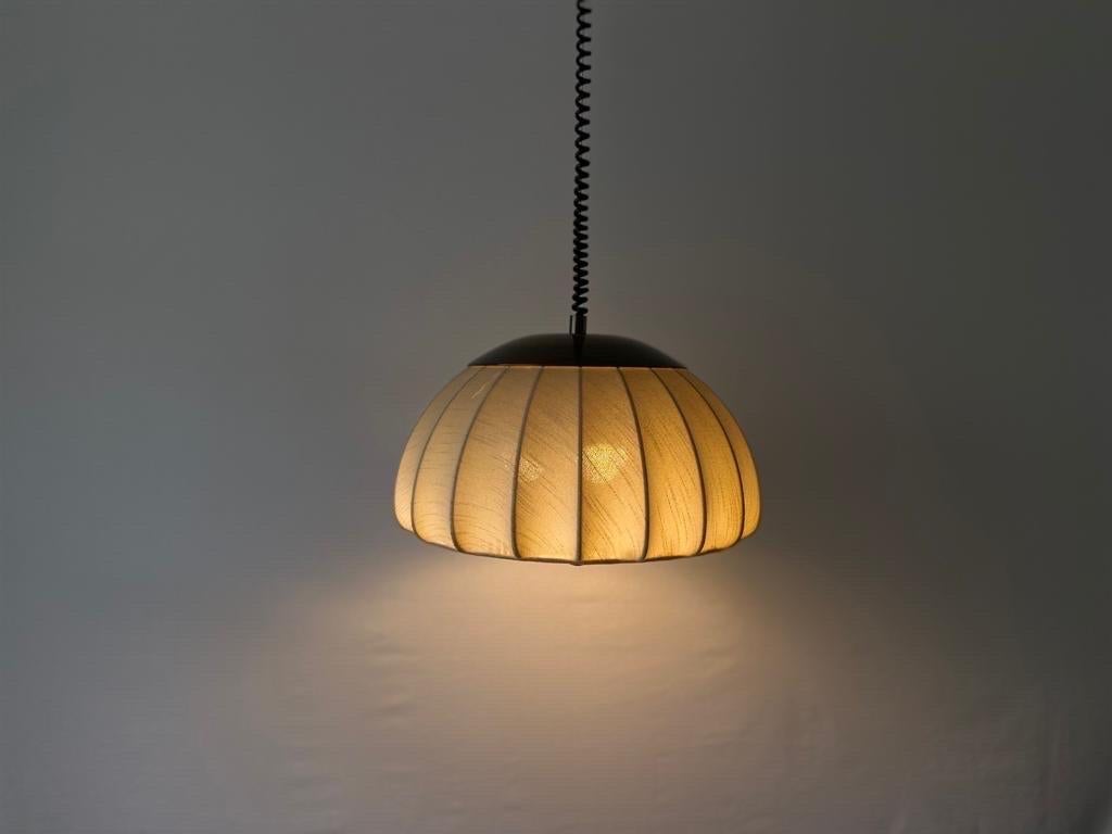 Fabric&Metal Adjustable Counterweight Pendant Lamp by Cosack,  1970s, Germany For Sale 2