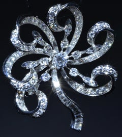 Fabricon Platinum Pendant Brooch Combination Set with 4 Carat of Diamonds
