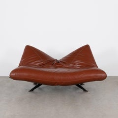 Fabrizio Ballardini Ribalta Sofa and Daybed red-brown leather for Arflex Italy
