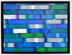 Blue Ribbons Op Art Painting