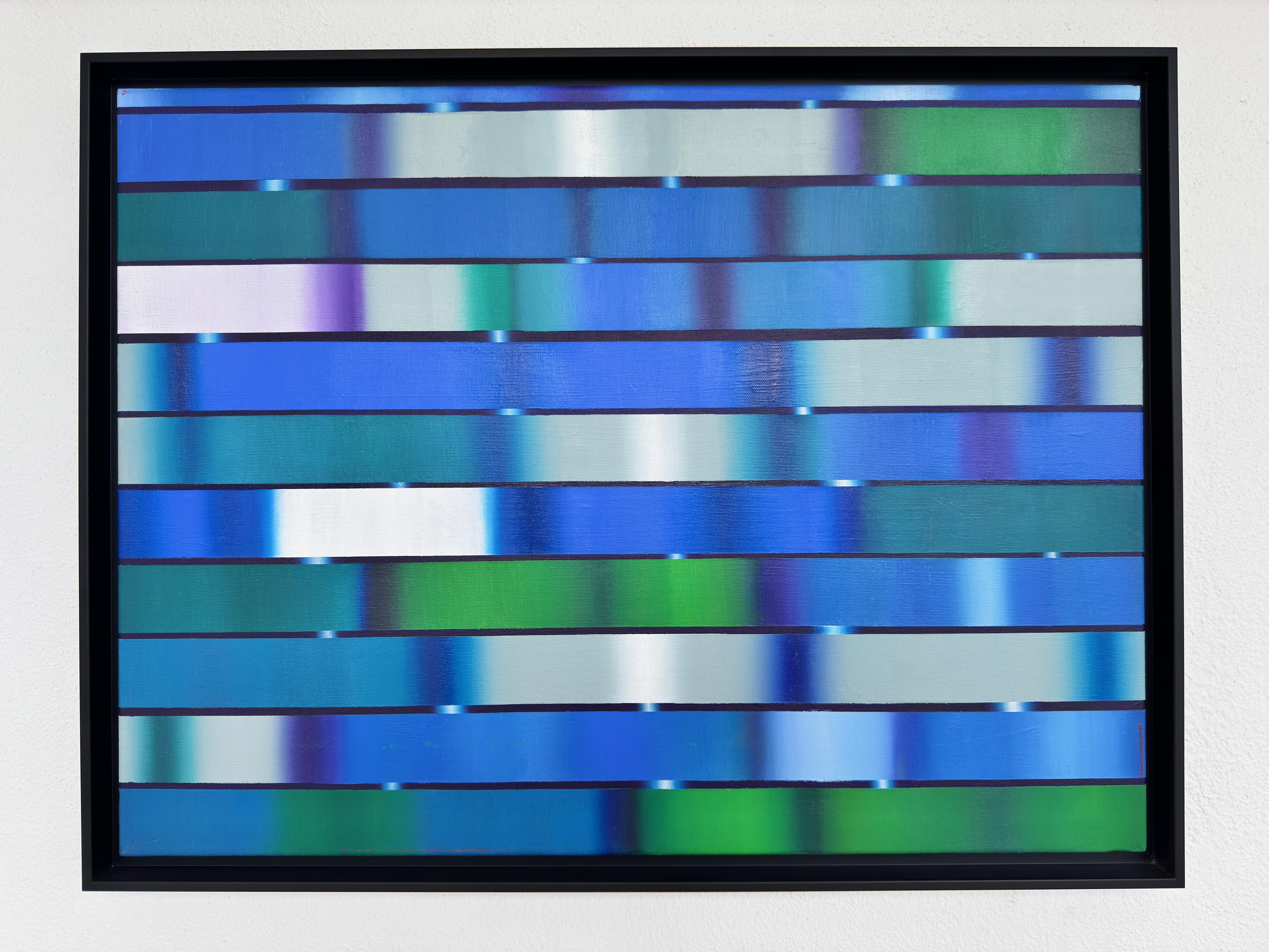 Pintura Op Art Cintas Azules - Painting Geométrico abstracto de Fabrizio Breschi