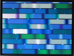 Rubans bleus Peinture Op Art