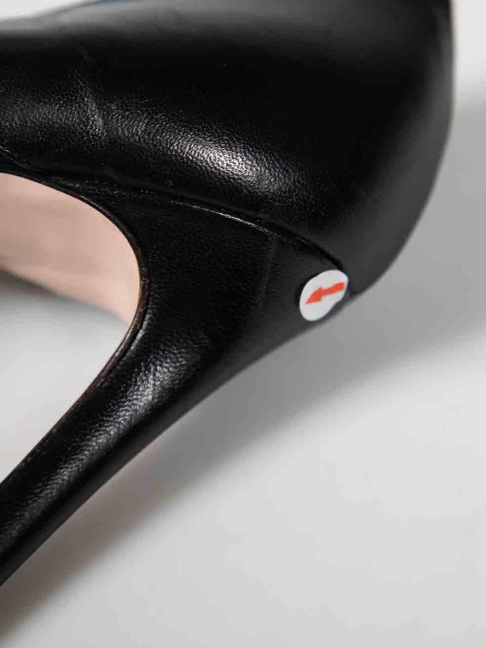 Fabrizio Bulckaen Black Leather Cut Out Heels Size IT 39 For Sale 1
