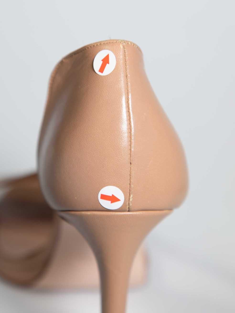Fabrizio Bulckaen Nude Leather Cut Out Heels Size IT 39 For Sale 1