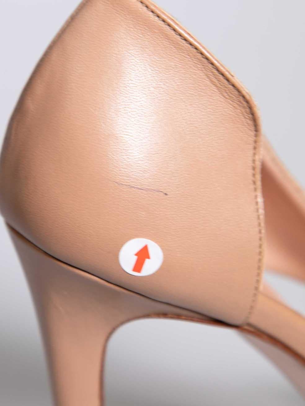 Fabrizio Bulckaen Nude Leather Cut Out Heels Size IT 39 For Sale 2