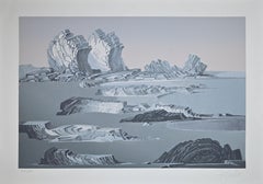 Rocky Landscape - Original Screen Print by Fabrizio Clerici - 1980 ca.