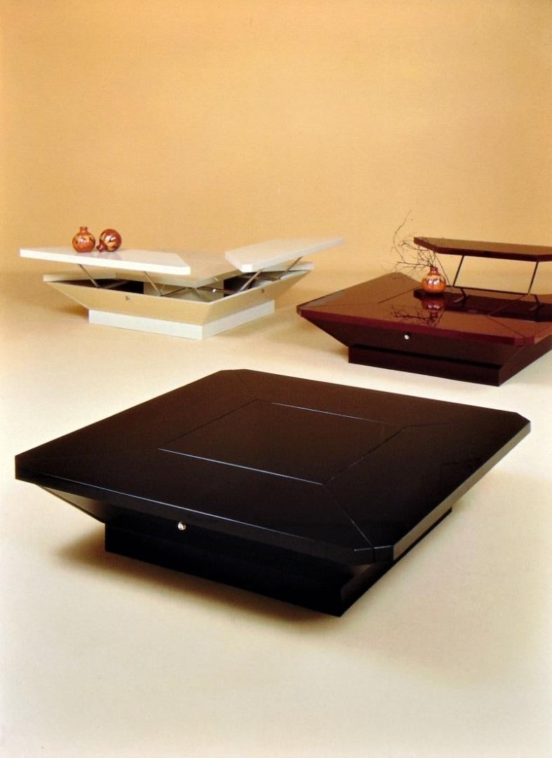 Fabrizio Cocchia Coclea Coffee Table in Lacquered Wood by Maison Jansen, 1971 In Good Condition For Sale In NIJMEGEN, NL
