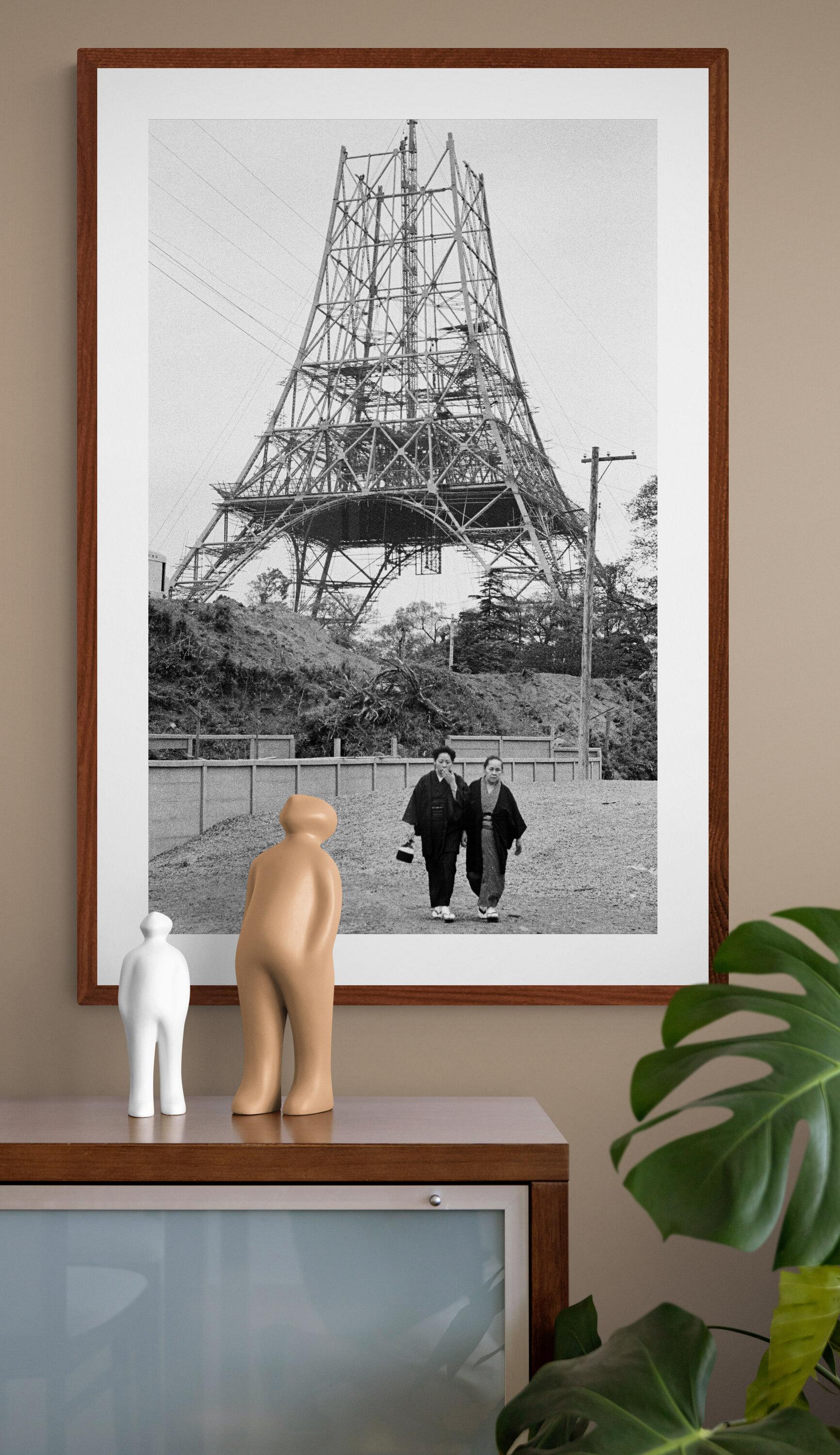  Eiffel Tower, Tokyo ( 1957 ) - Japan - Full Framed Black & White Fine Art Print - Photograph by Fabrizio La Torre