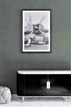 Er Fusto, Roma Ciampino Airport (1953) Full Framed Black & White Fine Art Print