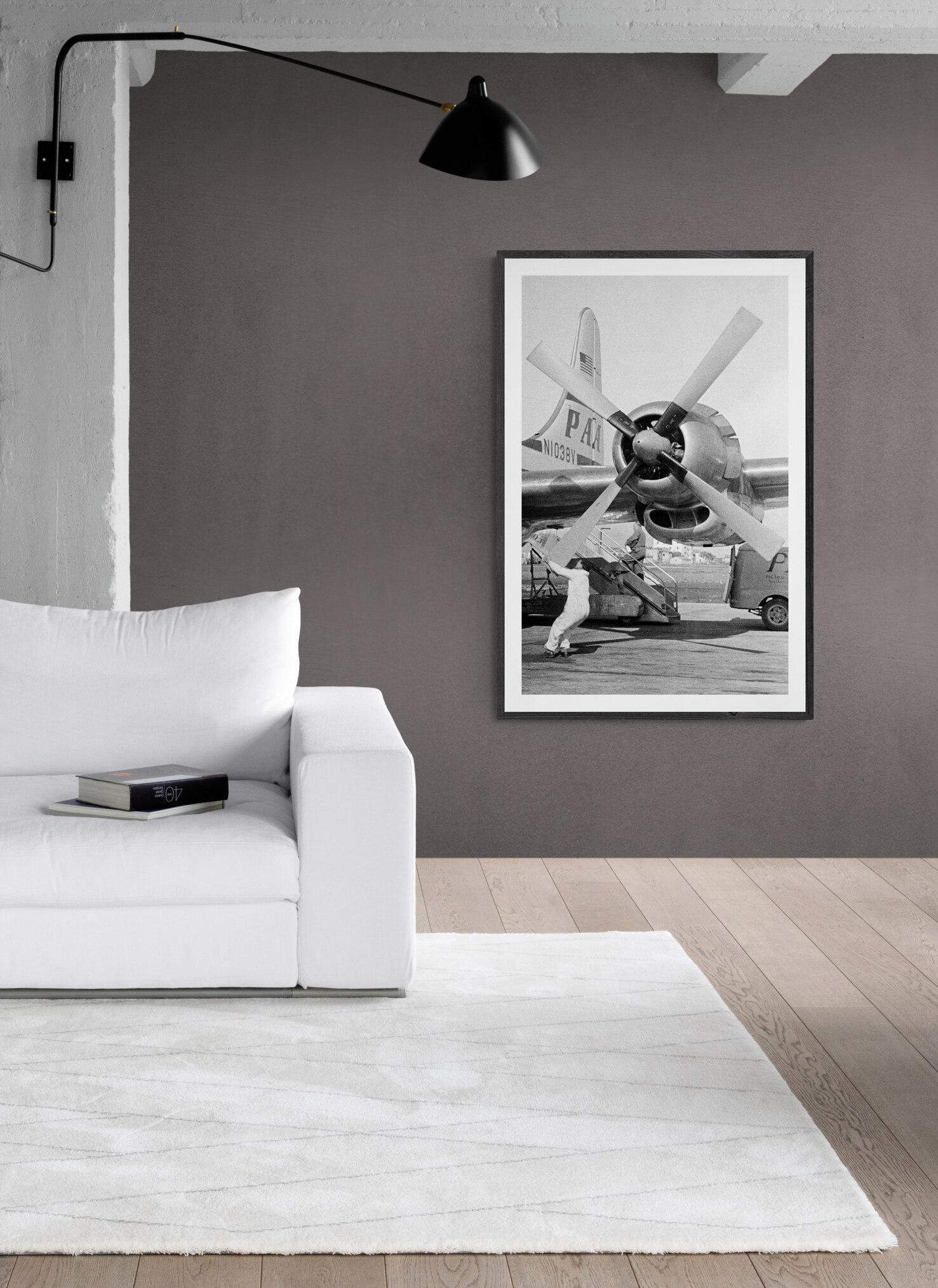 Er Fusto, Roma Ciampino Airport (1953) Full Framed Black & White Fine Art Print - Gray Black and White Photograph by Fabrizio La Torre