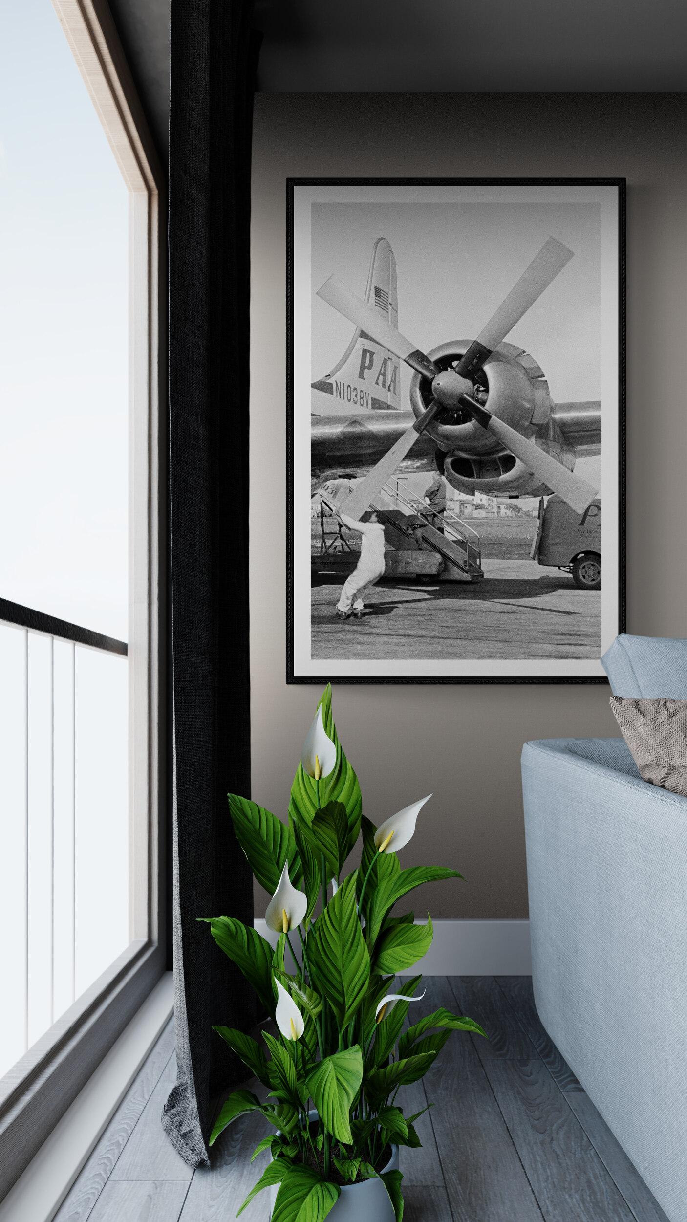 Artwork # 1 on 5 sold in limited edition in perfect condition
This is a Minimalist framing & presentation of the artwork :
The Fine Art print on Baryta paper is mounted on a 2mm dibond plate and fixed by magnetic strips to the profile of the black