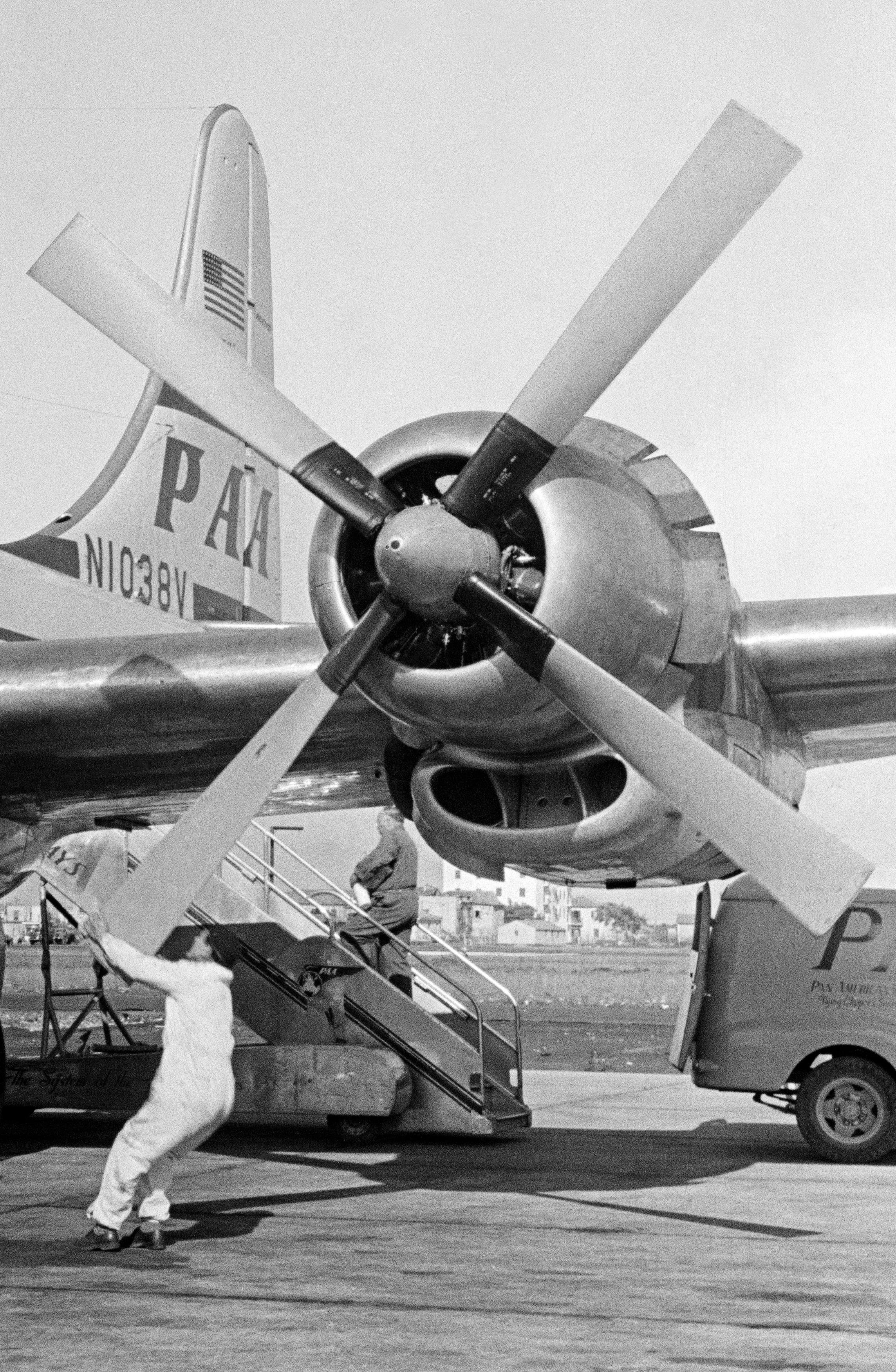 Fabrizio La Torre Black and White Photograph - Er Fusto, Roma Ciampino Airport (1953) Full Framed Black & White Fine Art Print