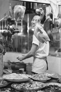 Il cuoco felice - Thaïlande 1959 - Gravure d'art en noir et blanc encadrée
