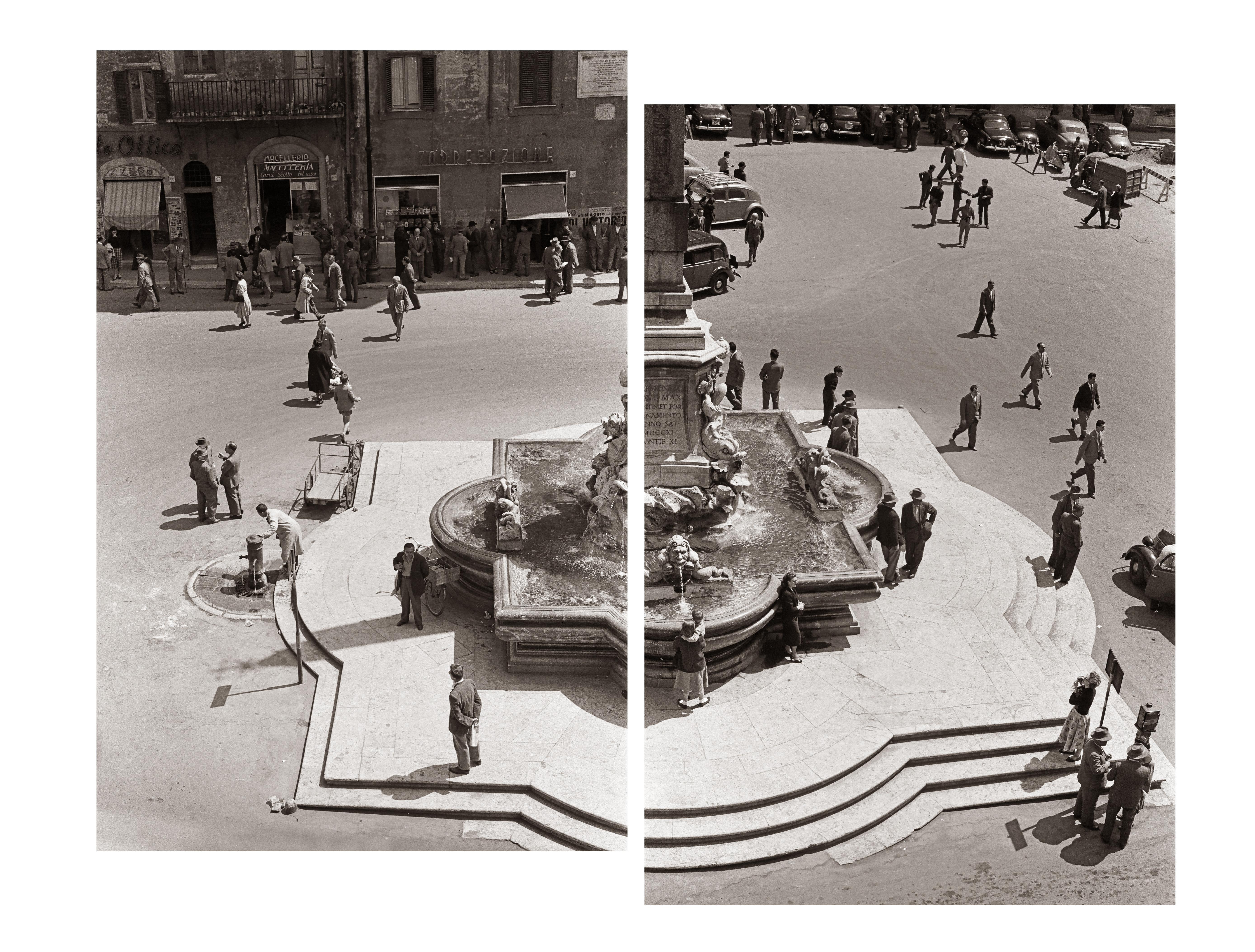 Fabrizio La Torre Black and White Photograph - Mezzogiorno al Pantheon, Rome, 1958 - Limited Edition Black & White Photography